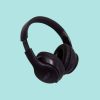 black headphones